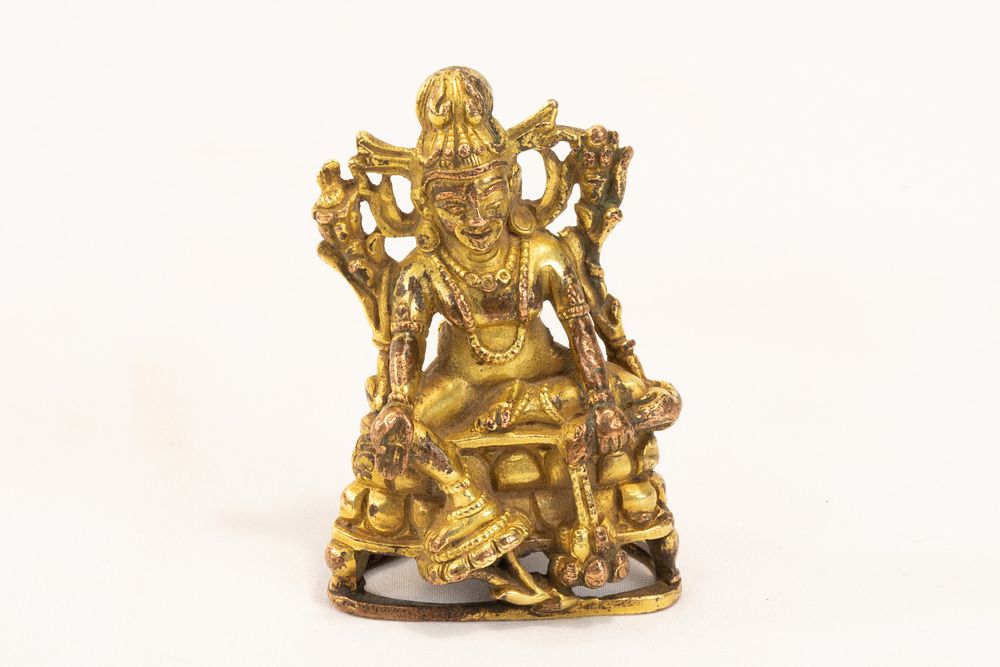 Lot 266: A Tibetan Bronze Gilted Buddhist Figure of Mahasiddha...