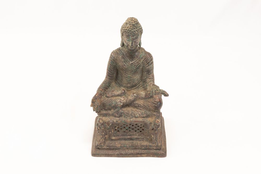 Lot 267: An Ancient Tibetan Bronze Buddhist Figure of Sakyamuni.