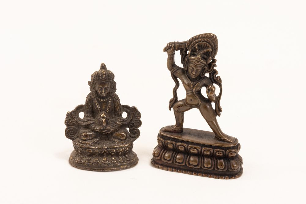 Lot 270: A Lot of 2 Tibetan Bronze Buddhist Miniature...