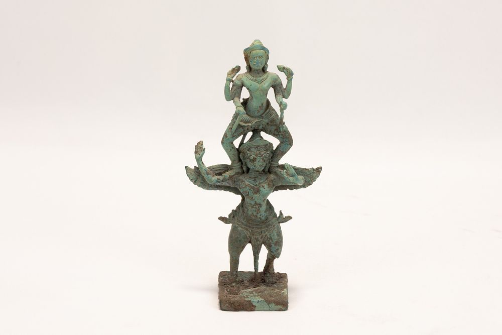 Lot 290: A Cambodian Bronze Figure of Vishnu & Garuda...