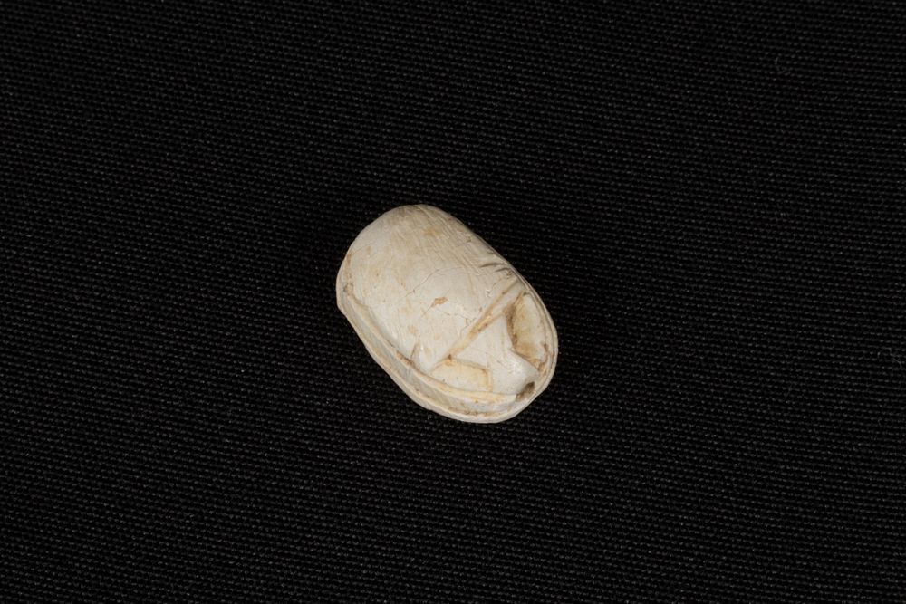 Lot 312: An Ancient Egyptian Steatite Scarab with Concentric Circles...