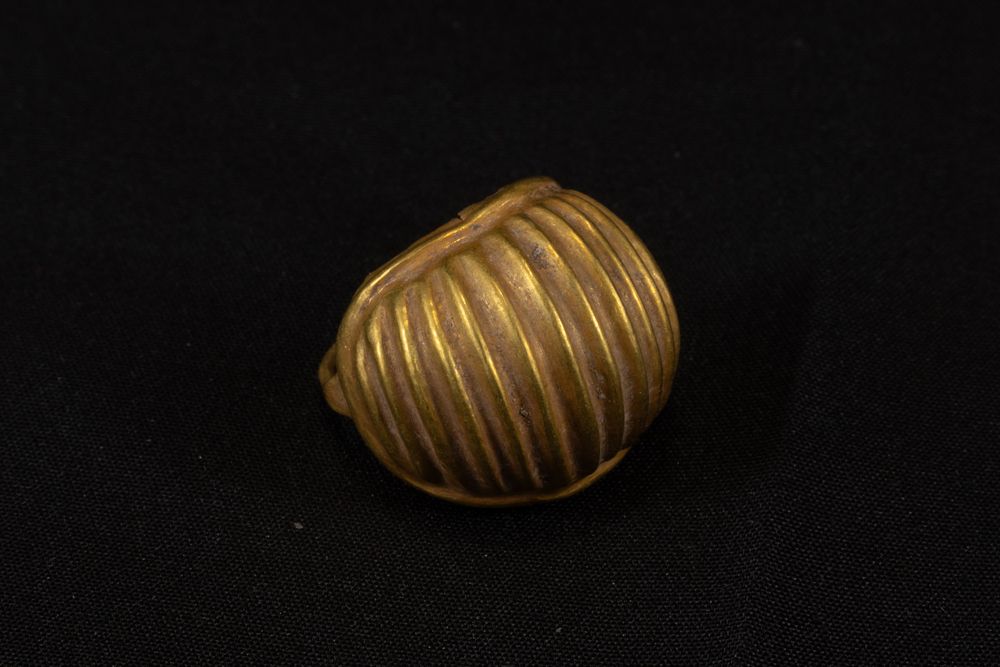 Lot 316: A Western Asiatic Gold Shell- Shaped Single Earring...