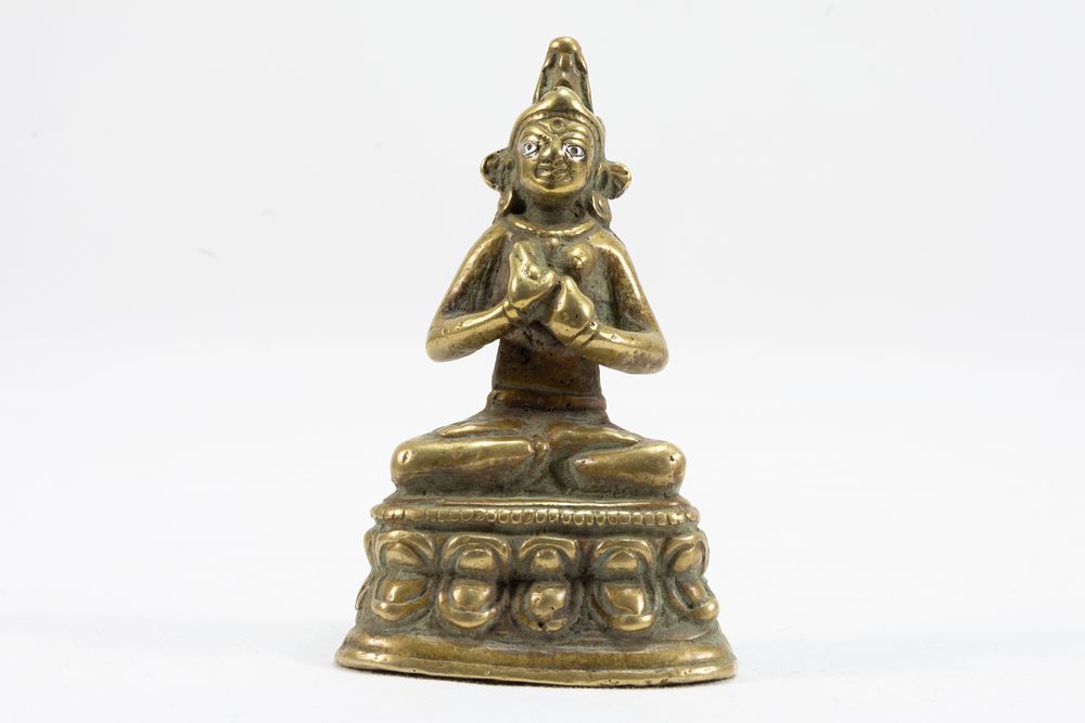 Lot 49: A Tibetan Bronze Figure of Mahassidha Decorated with...