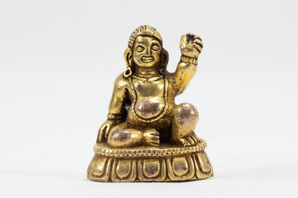 Lot 51: A Tibetan Bronze Gold Gilt Figure of Mahasiddhu...