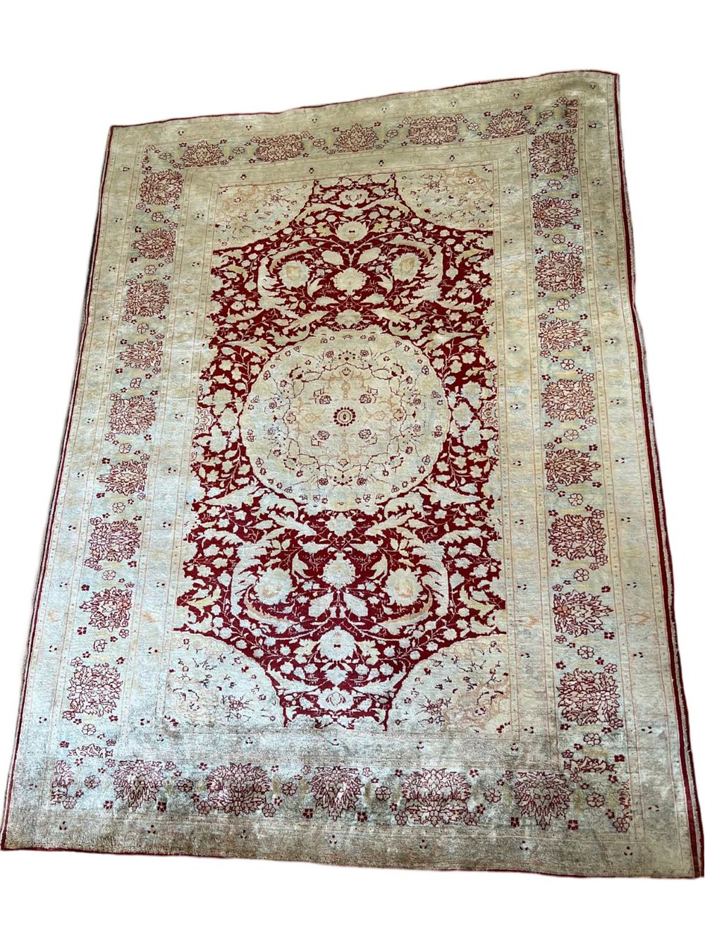 Lot 72: An Extremely Fine Persian Silk Tabriz Haji Jalili...