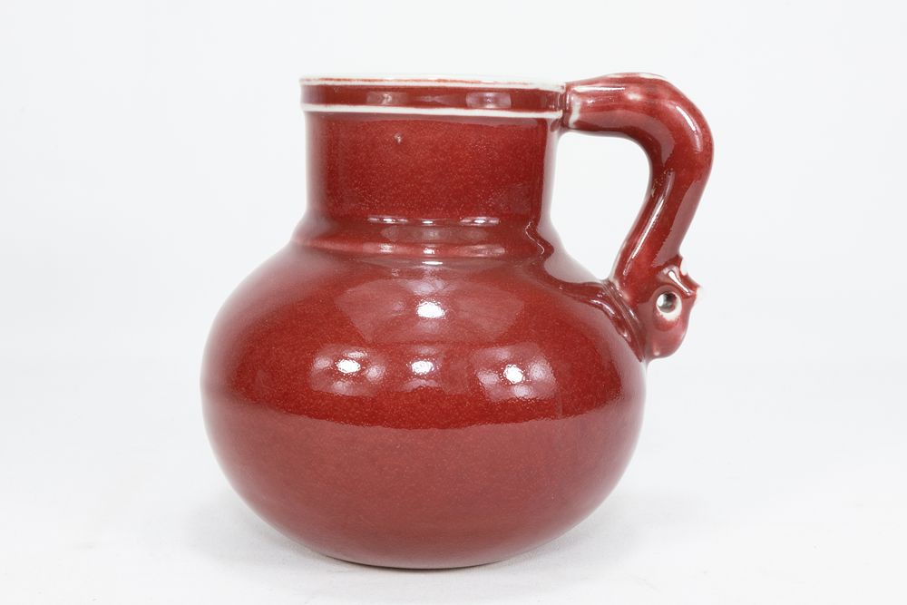 Lot 125: A Chinese Lava Glazed Porcelain Pitcher with 6...