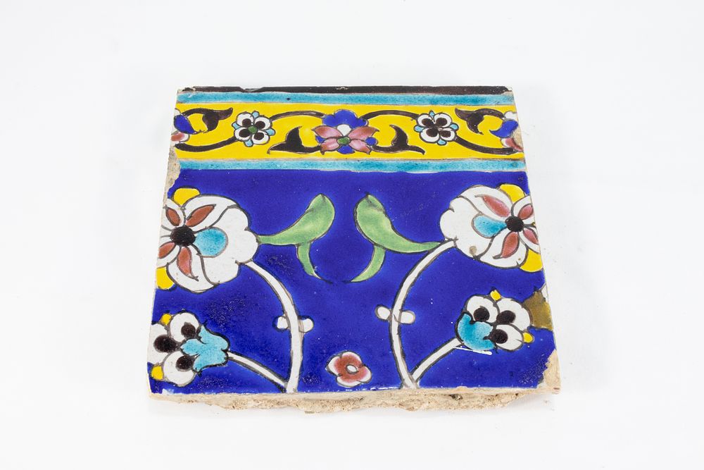 Lot 178: An Islamic Zand Blue Ceramic Tile from the...