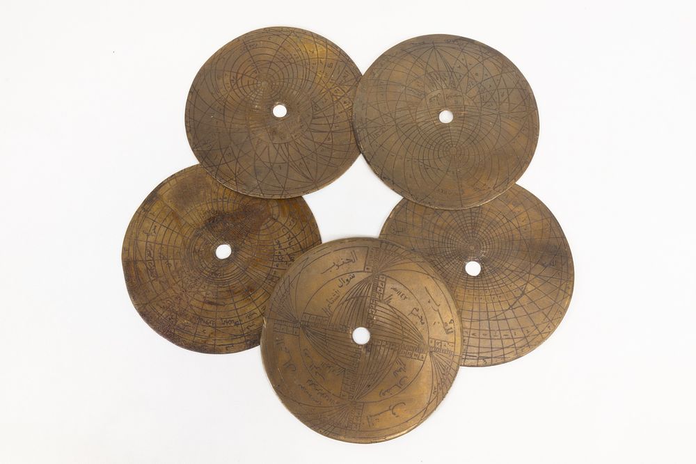 Lot 189: A Lot of 5 Islamic Astrolabe Plates Dated...