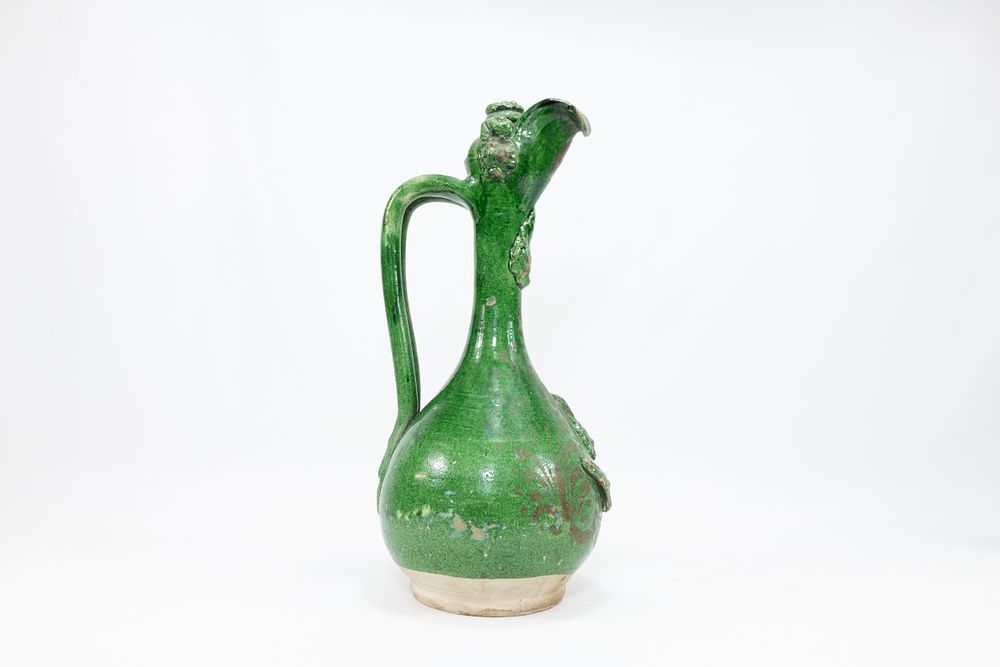 Lot 190: An Islamic Turkish Ottoman Canakkale Olive-Green Glaze Pottery...