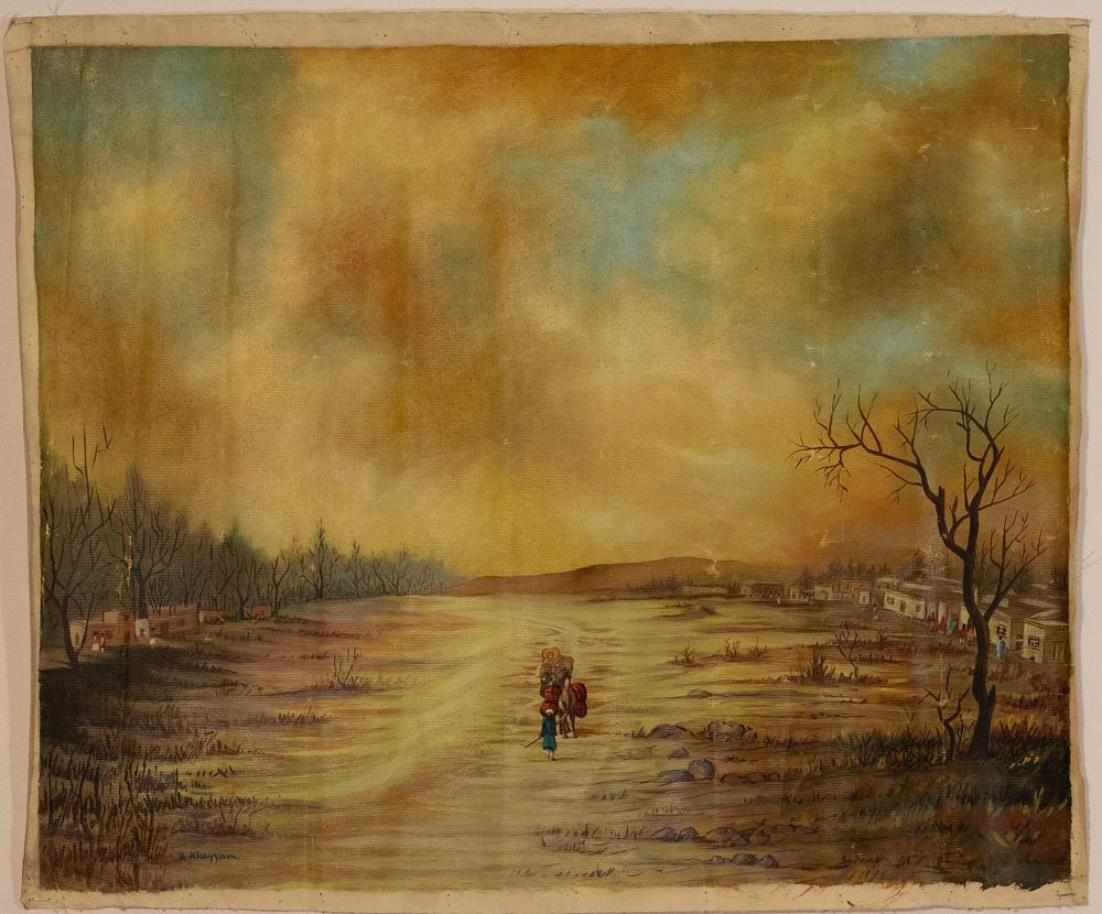 Lot 204: A Contemporary Afghan Oil Painting by Khayyam Quadeem,...