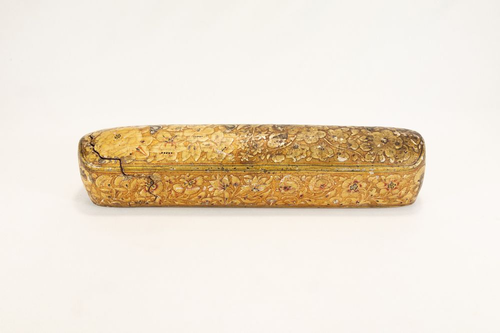 Lot 208: A Large Islamic Kashmiri Paper-Mache Pen Box Qalamdan...