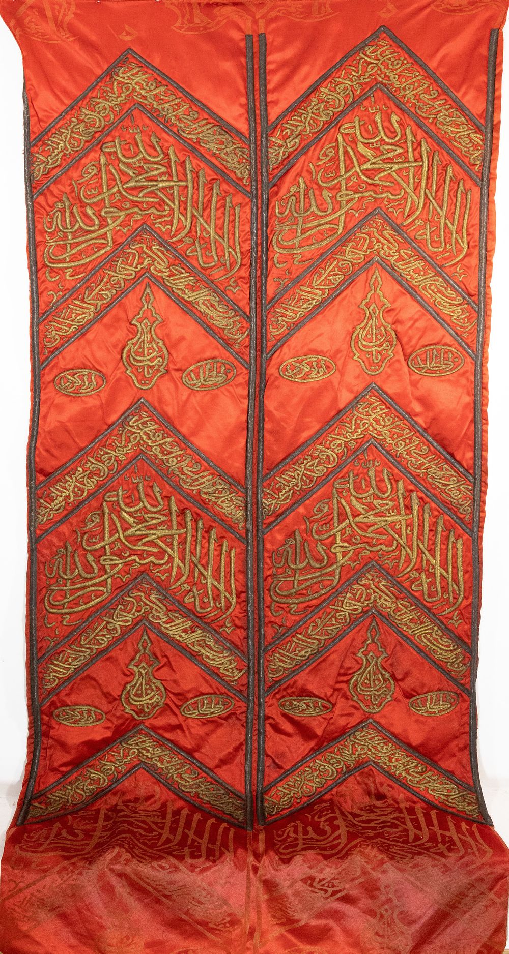 Lot 219: An Islamic Ottoman Metal- Threaded Ka'abah Embroidery Hanging...