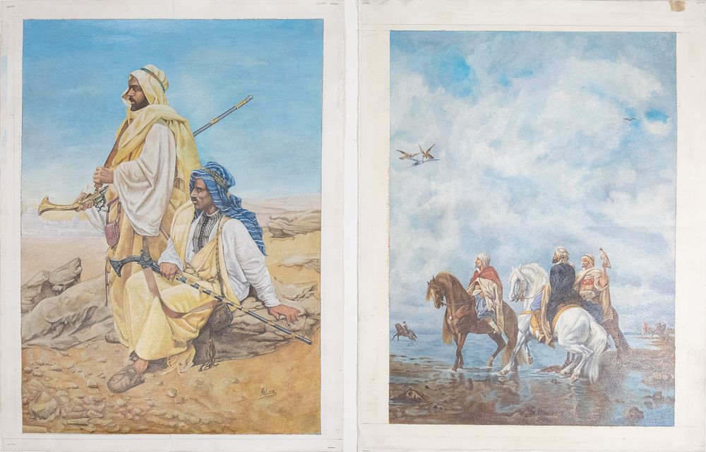 Lot 240: A Lot of 2 Islamic Oriental Unframed Paintings...