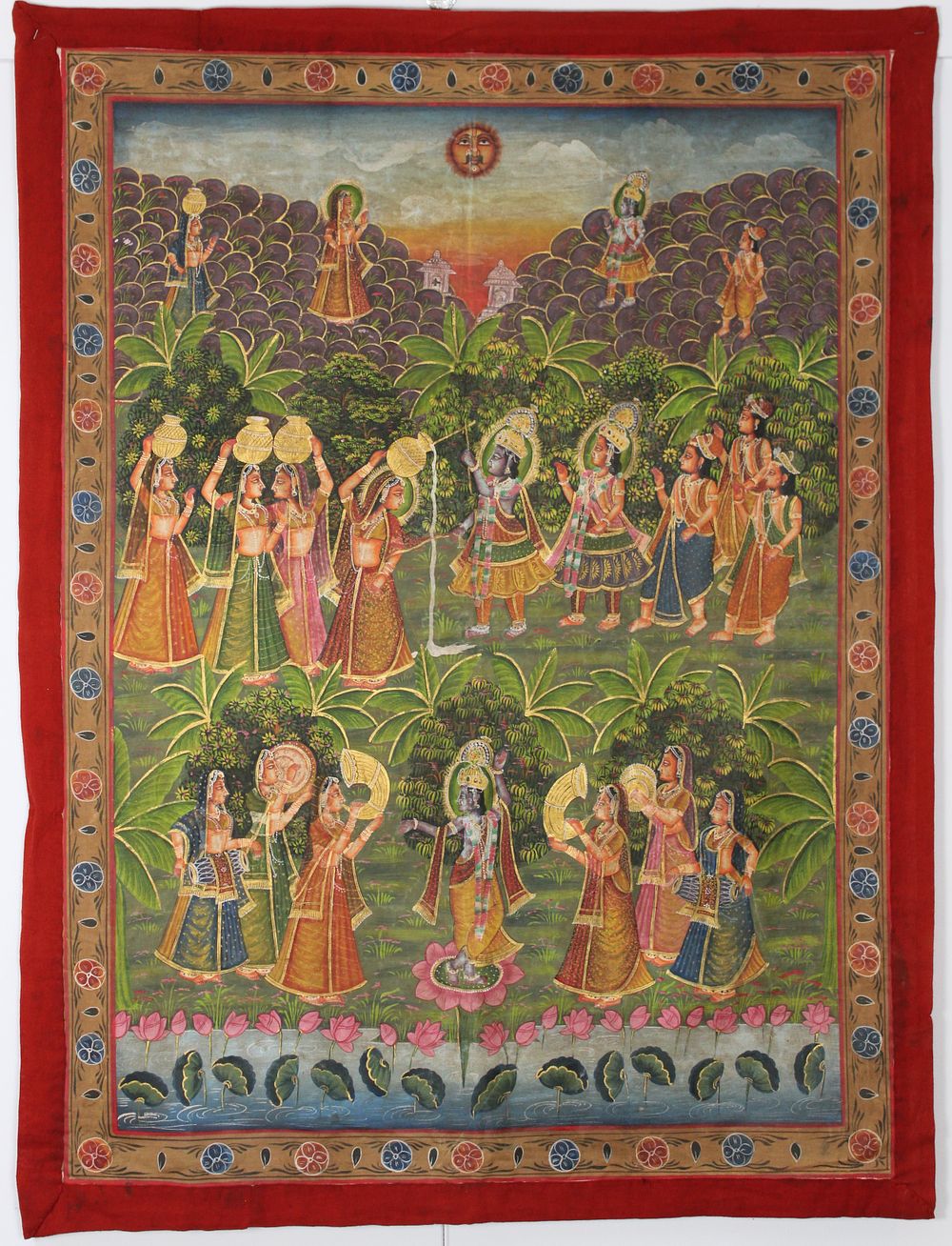 Lot 251: An Indian Pichwai Painting on Cloth of Rash...