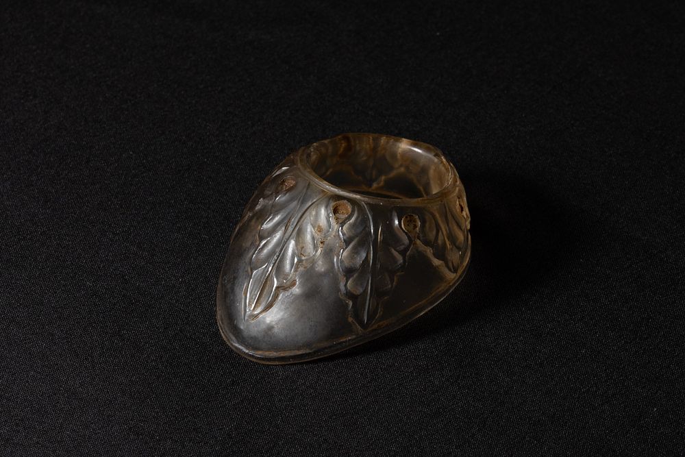 Lot 252: A Rare Indian Mughal Crystal Archer Ring with...