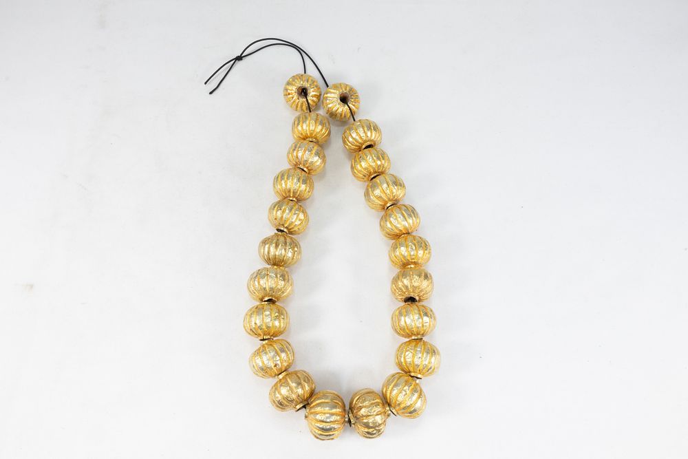 Lot 260: A Large Tribal Indian Silver Gilted Necklace.