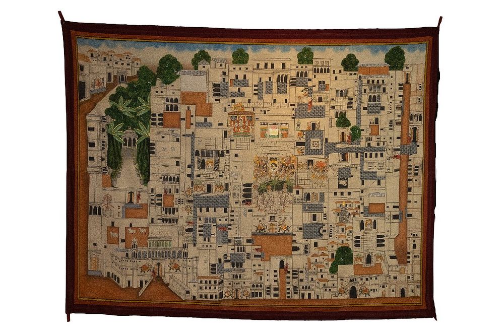 Lot 304: An Indian Nathdwara Temple Pichwai Decorative Piece from...
