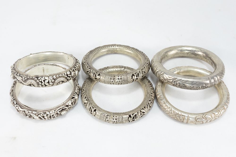 Lot 338: A Collection of 3 Tribal Chinese Tibetan White...