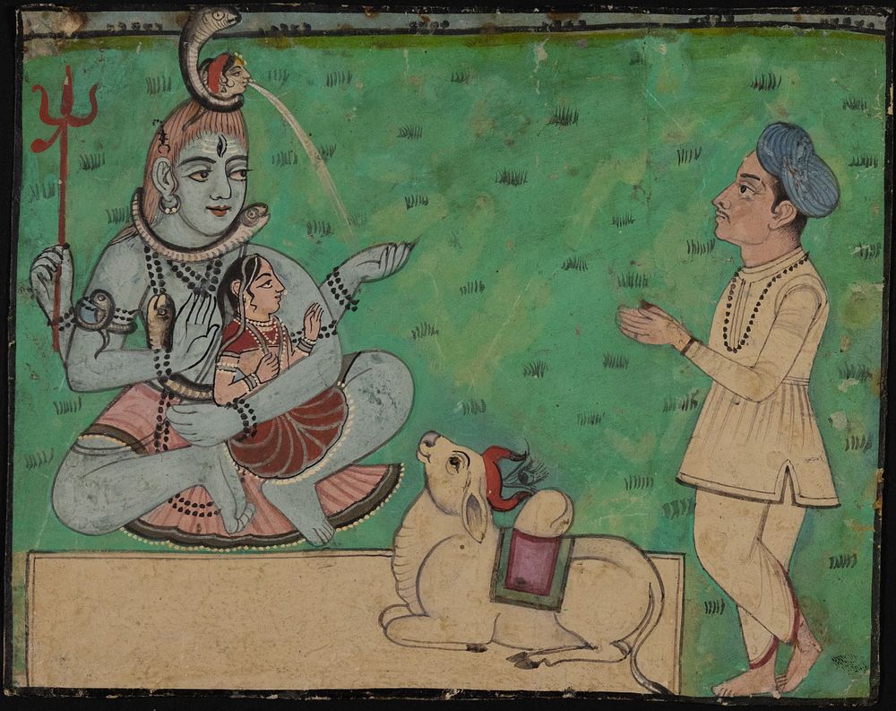 Lot 57: An Indian Miniature Painting Depicting Lord Shiva and...