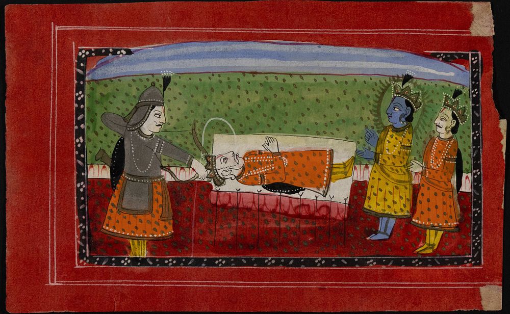 Lot 58: An Indian Miniature Painting Depicting a Funeral Procession...