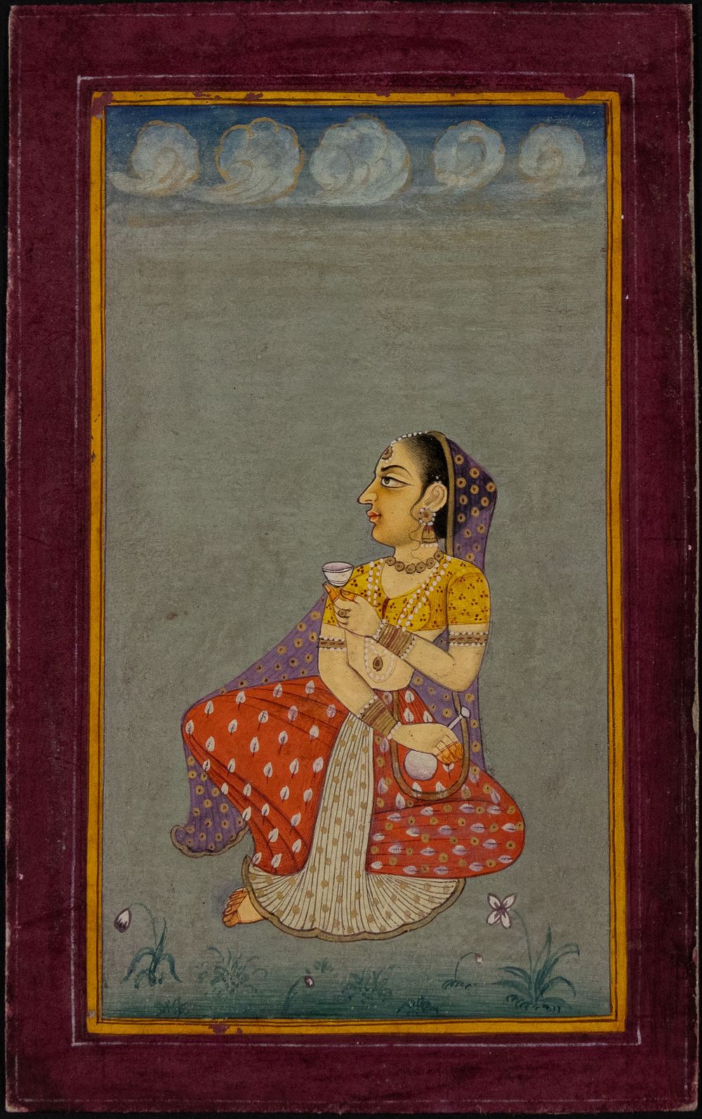 Lot 65: An Indian Miniature Illustrated Album Leaf of a...
