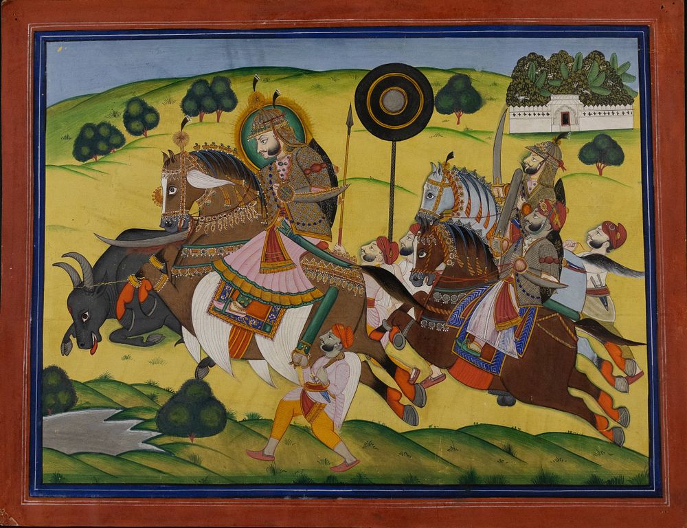 Lot 67: An Indian Painting Depicting a Jodhpur Nobleman on...