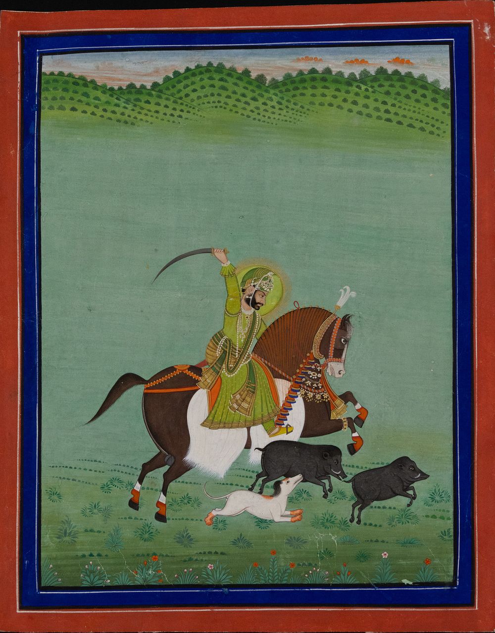 Lot 68: An Indian Painting Depicting Maharana Sarup Singh Hunting...