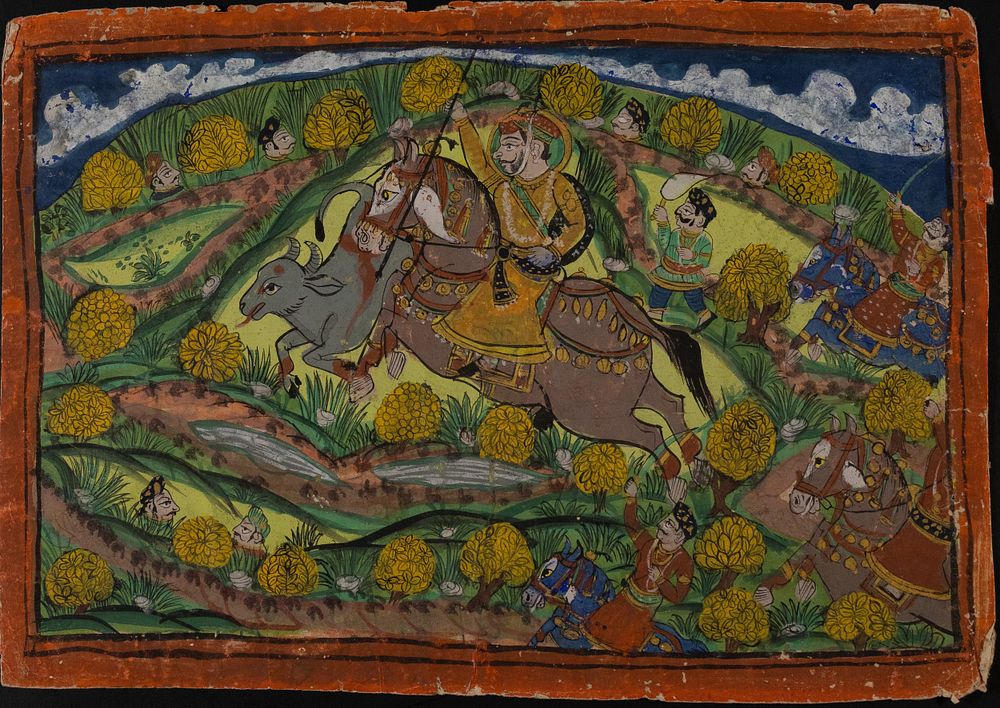 Lot 73: An Indian Painting Depicting Maharaja in a Battlefield...