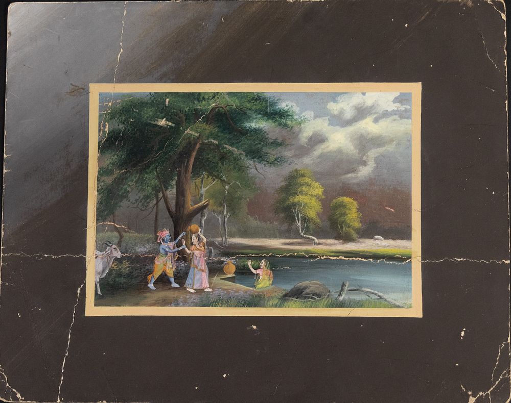 Lot 85: An Indian (Nathdwara) Miniature Painting of Radha Krishna...