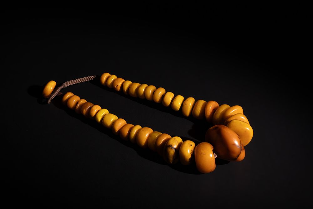 Lot 109: An Islamic Tribal Yemeni Single Strand Amber Beads...