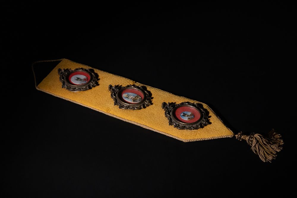 Lot 147: An Islamic Qajar Wall Hanging Decoration Piece Depicting...