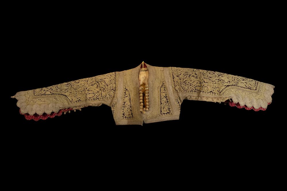 Lot 158: An Islamic Turkish Ottoman Metal Threaded Embroidery on...