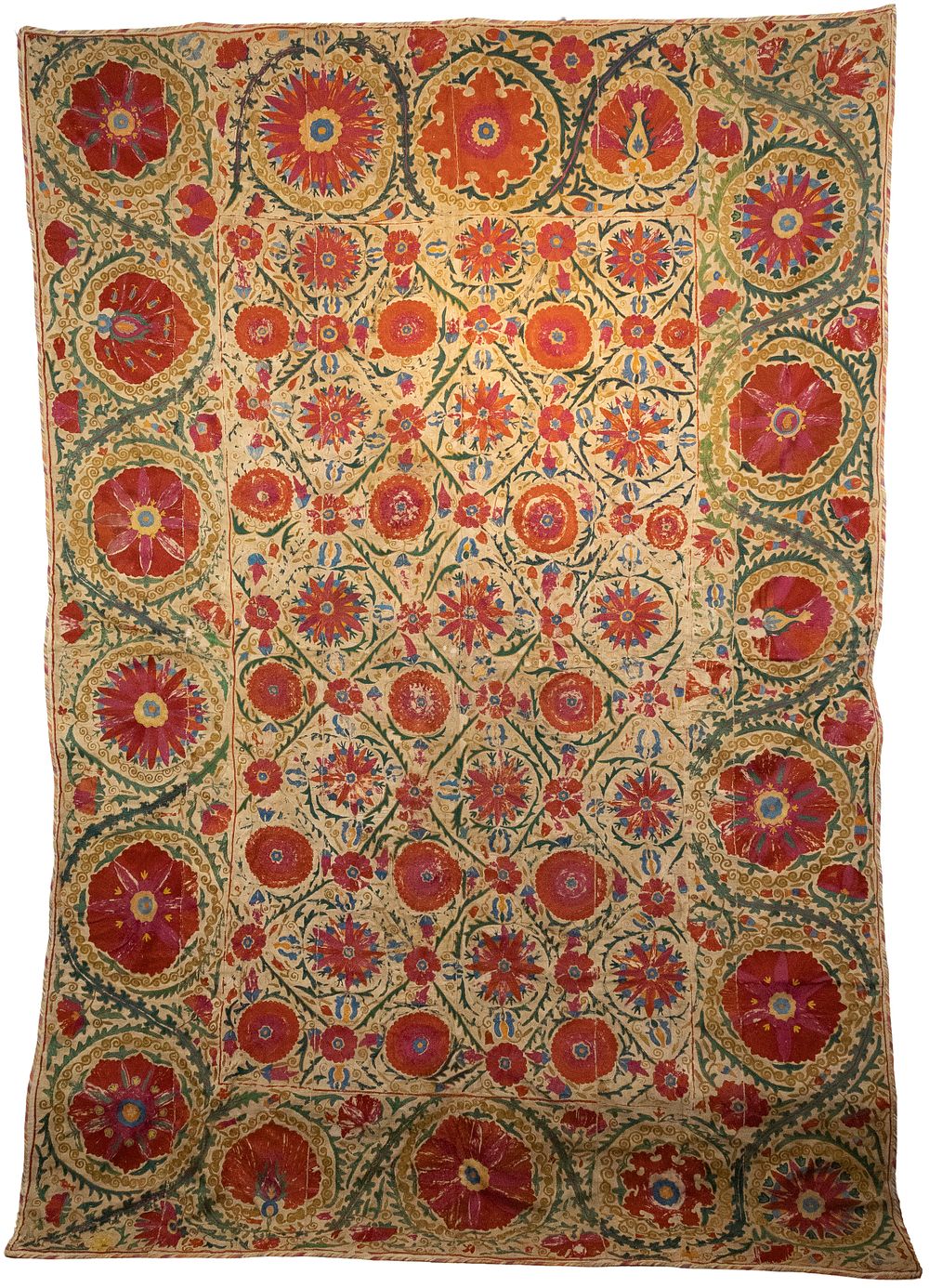 Lot 159: A Rare Islamic Bukhara Suzani, Silk Embroidery on...