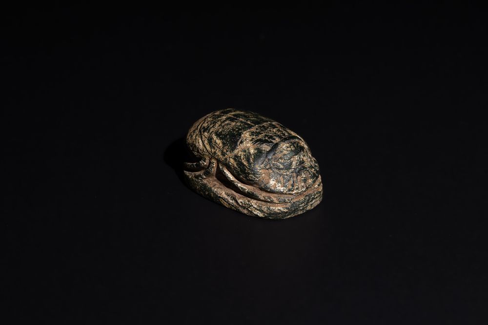 Lot 173: An Egyptian Steatite or Granite Probably Heart Scarab...