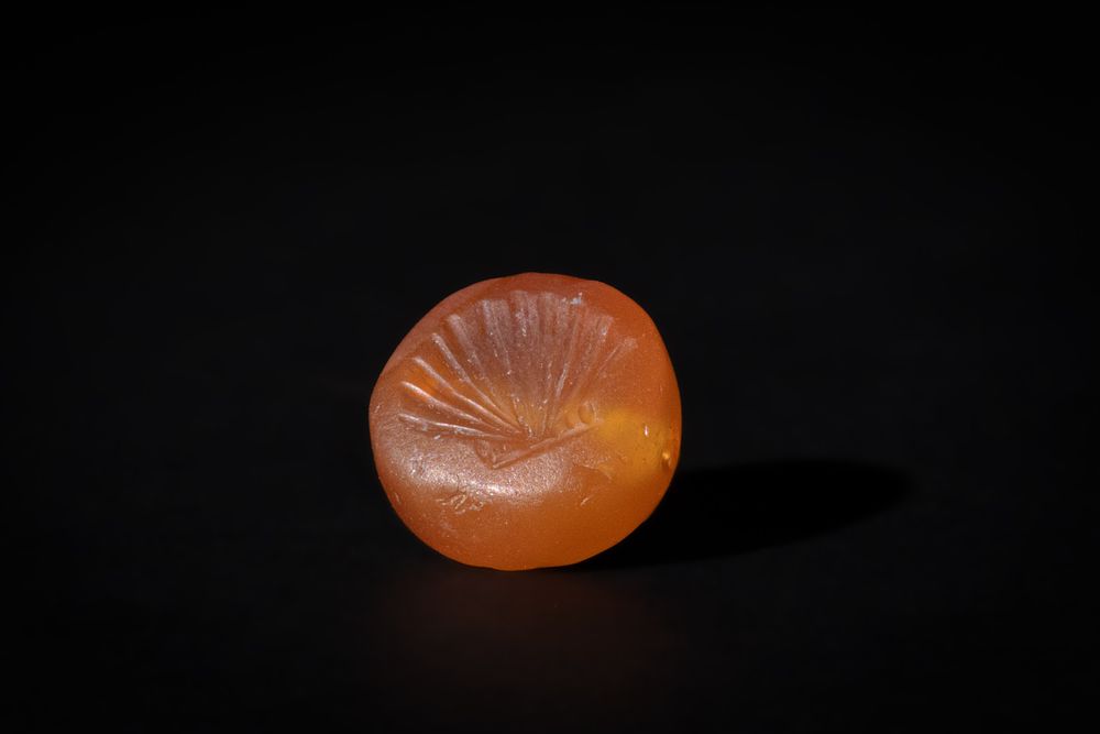 Lot 223: A Greek Agate Scarab Gem Depicting a Sea...