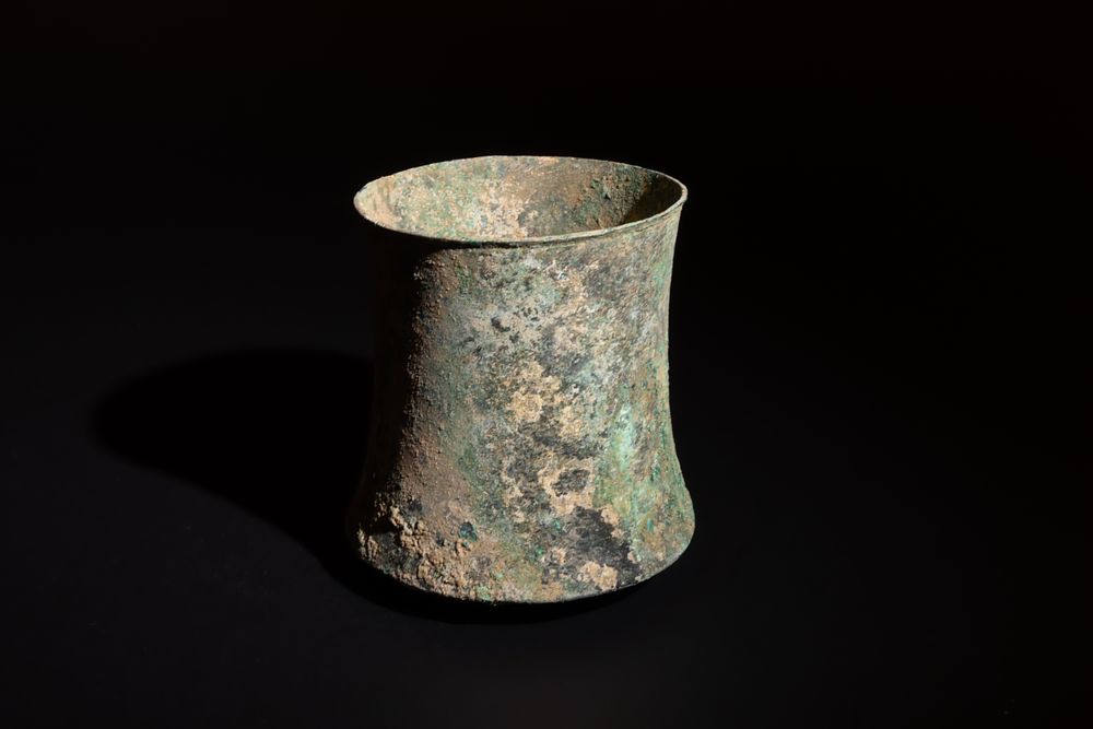 Lot 248: An Indus Valley Bronze Cylindrical Vessel Circa 2500...