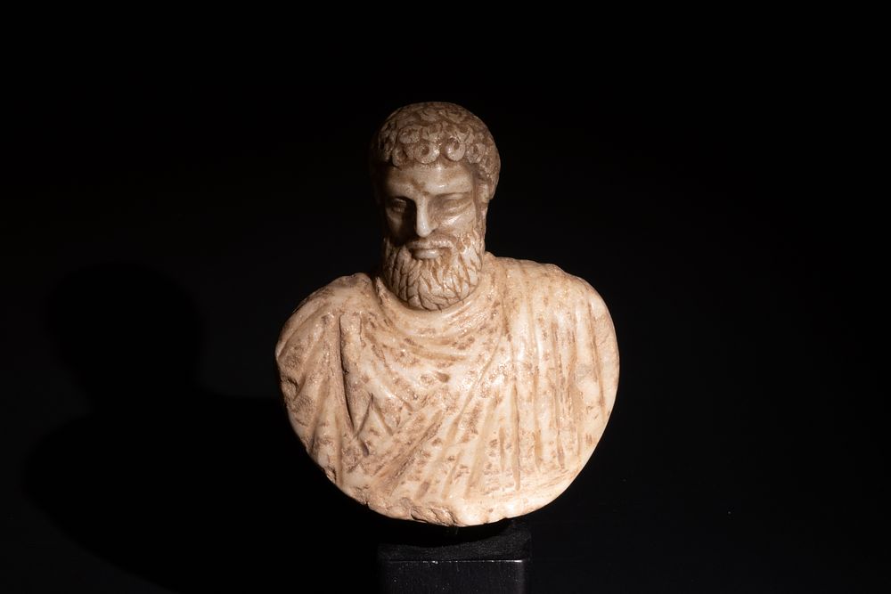 Lot 257: A Roman Stone Bust of Probably Hercules.