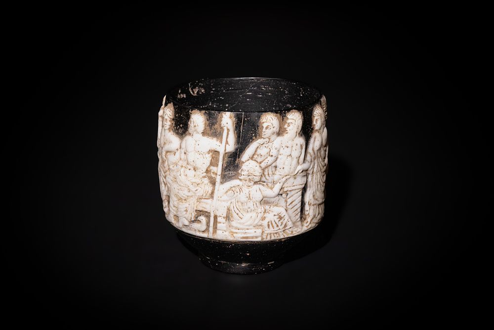 Lot 279: A Roman Style Cameo Glass Cup, Probably Late...