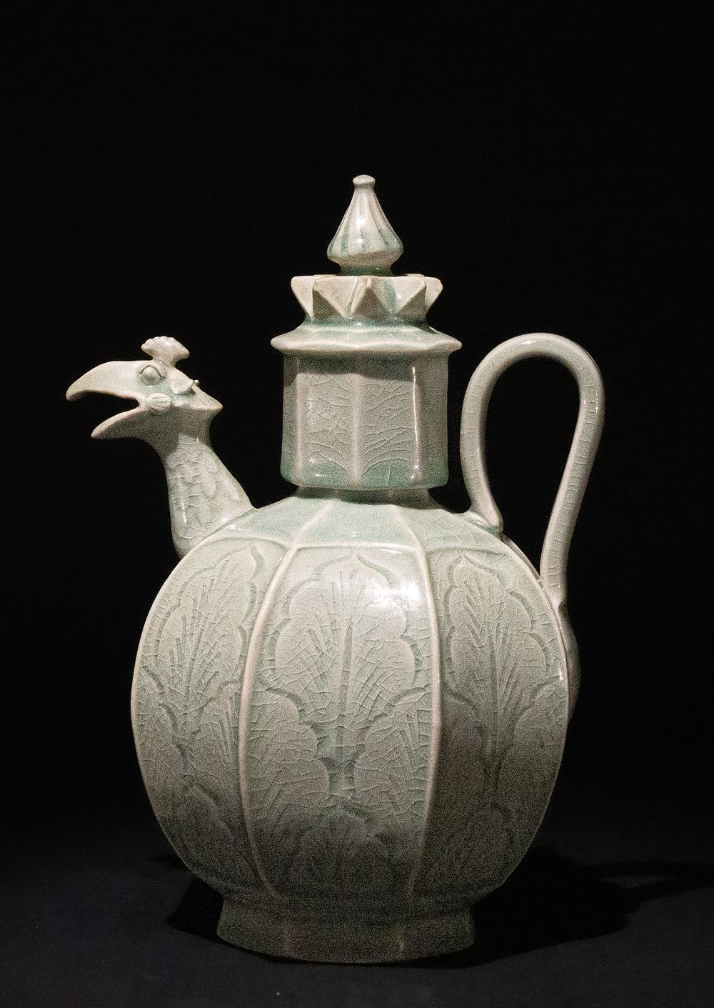 Lot 156: A Chinese Celadon Glazed Jug, Decorated with Floral...