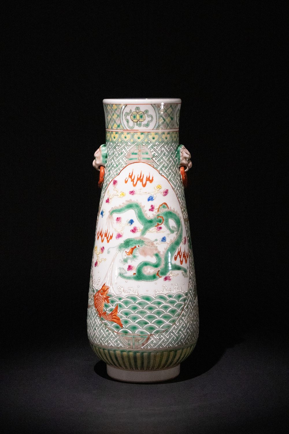 Lot 157: A Chinese Porcelain Lotus Vase Decorated with Dragons...