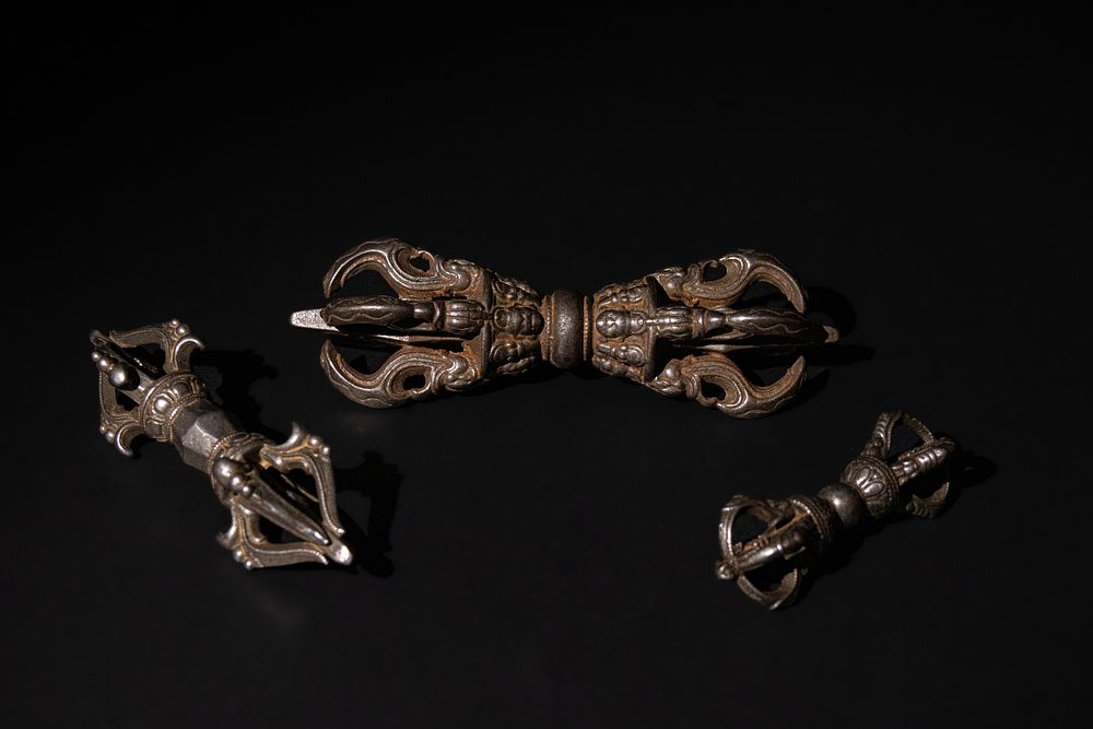 Lot 200: A Lot of 3 Tibetan Buddhist Iron Vajras.