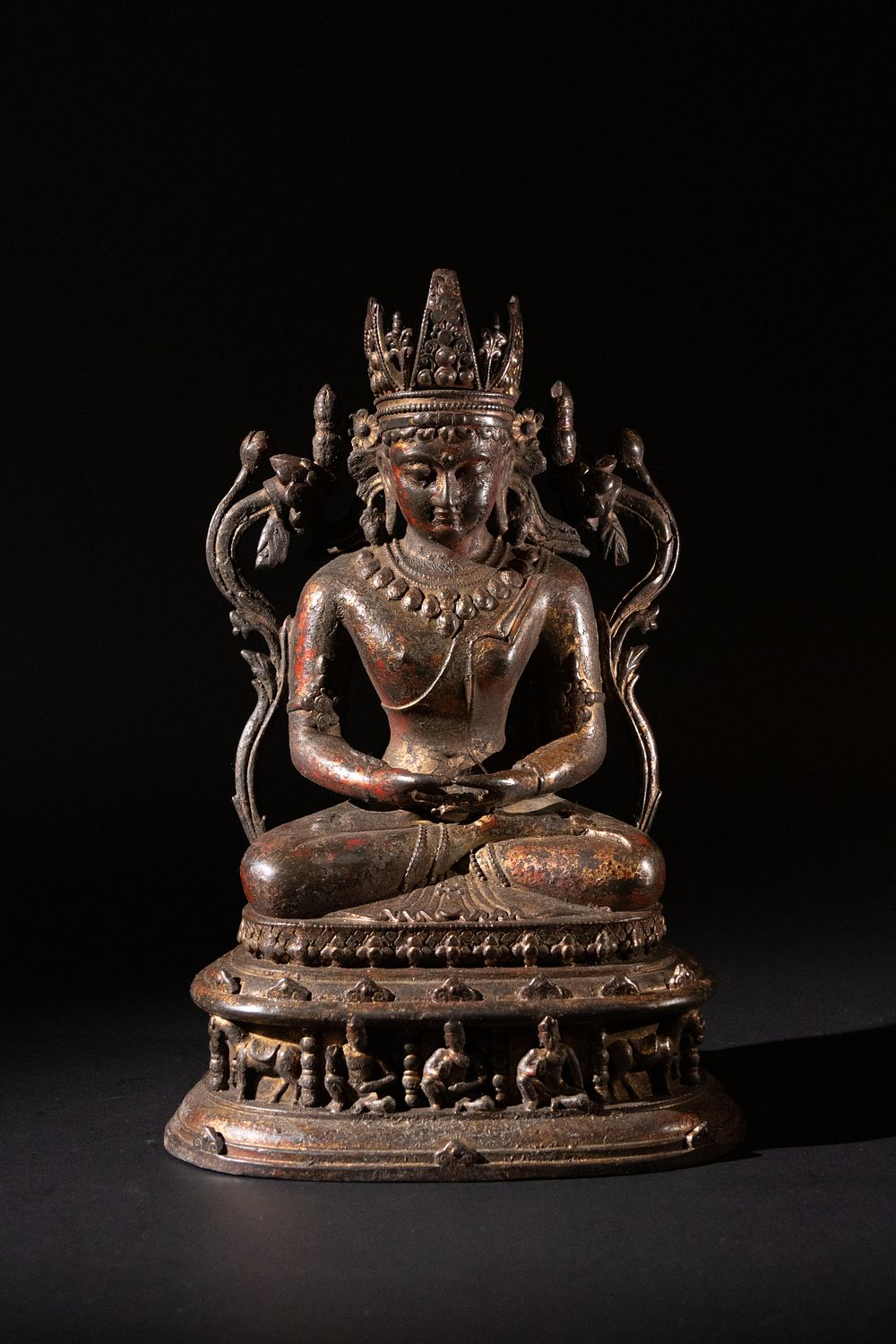 Lot 201: A Tibetan Bronze Buddhist Seated Figure of Amitabha,...