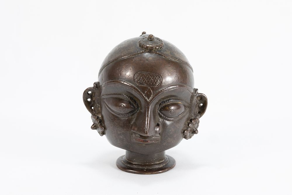 Lot 205: An Indian Bronze Head of a Man, 19th-20th...