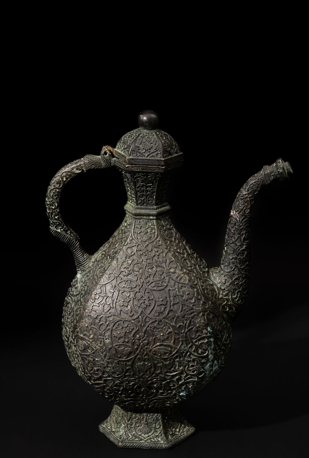 Lot 223: A Heavy Indian Brass Engraved Ewer, Decorated with...