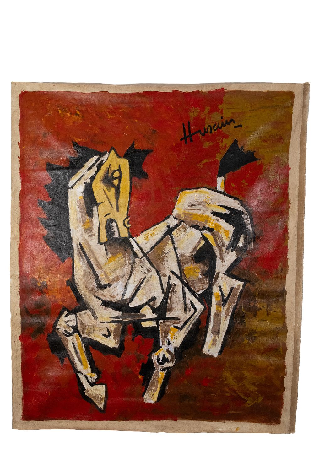 Lot 231: M.F. Husain, "Untitled", Acrylic on Canvas.