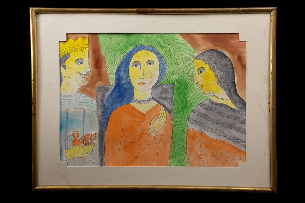 Lot 236: Badri Narayan, "Untitled, Water Colour, 2005.