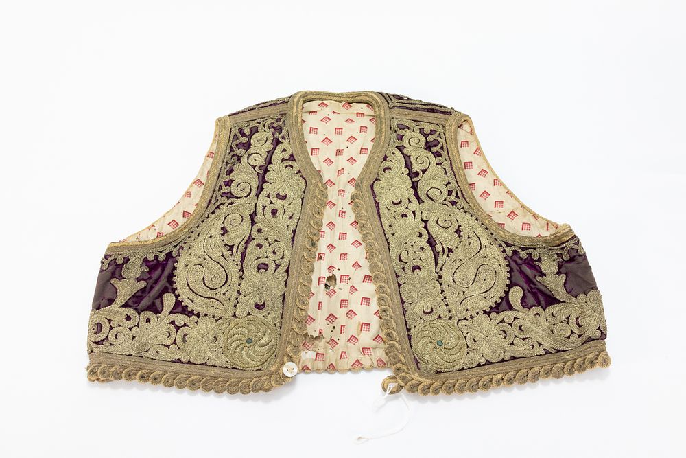 Lot 244: An Islamic Ottoman Silk Velvet Vest, Probably 18th-19th...