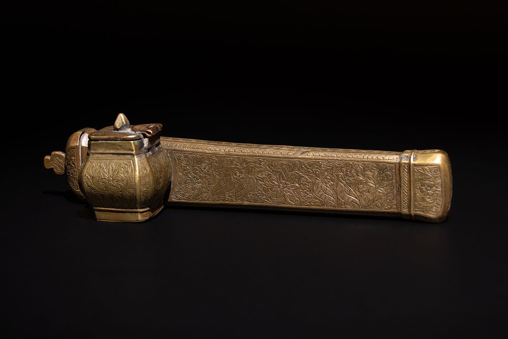 Lot 264: An Islamic Persian Bronze Inkwell Scribe Box, Decorated...