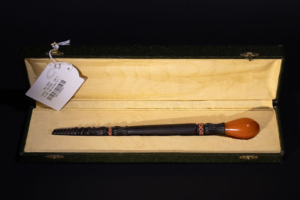 Lot 276: An Islamic Coral & Amber Hookah Mouthpiece, 19th...
