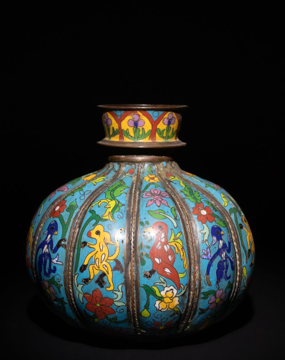 Lot 289: A Chinese Bronze Enameled Hookah Base, 19th Century,...